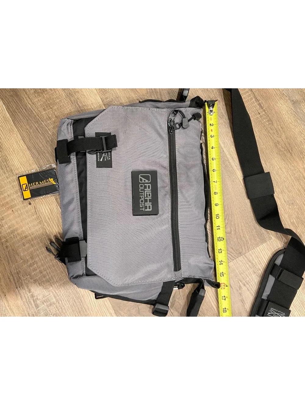 Alpha Outpost Messenger Bag Zip Buckle Satchel Pockets Hook and Loop M